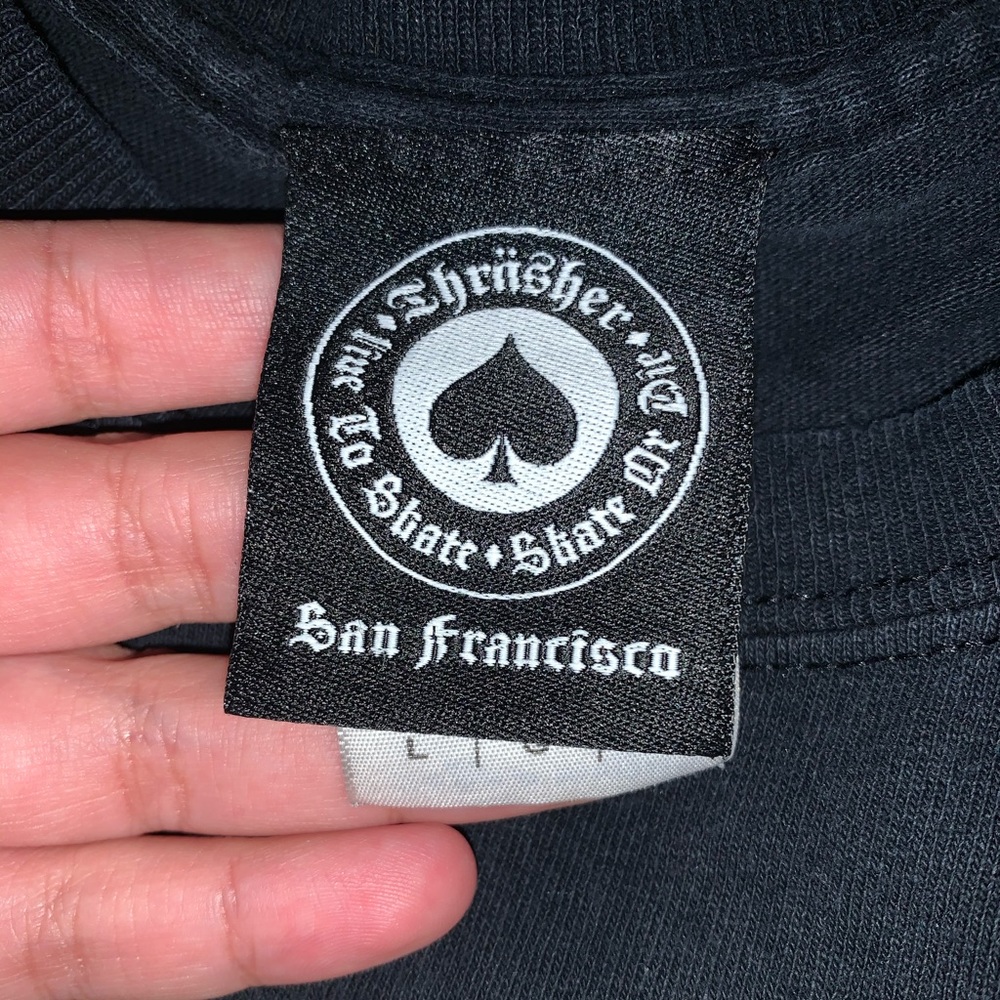 Thrasher Flame Logo Black Boyfriend T-Shirt - Picture 4 of 5